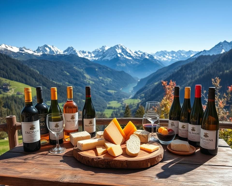 Degustação de vinhos e queijos nos Alpes franceses