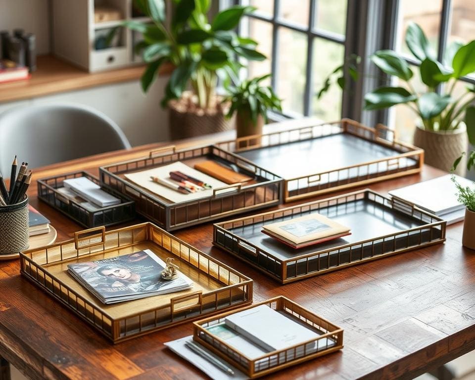 Bandejas de metal: Estilo e praticidade na organização