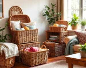 Cestas organizadoras de vime: Charme e utilidade