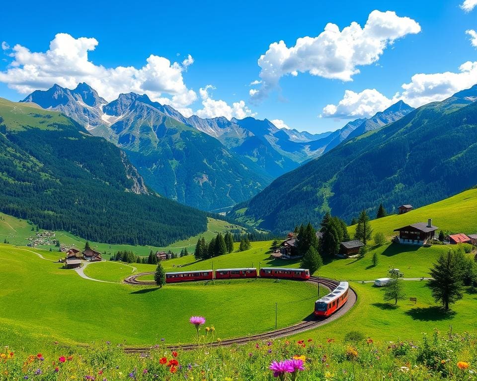 Passeios de trem pelo coração verde da Suíça