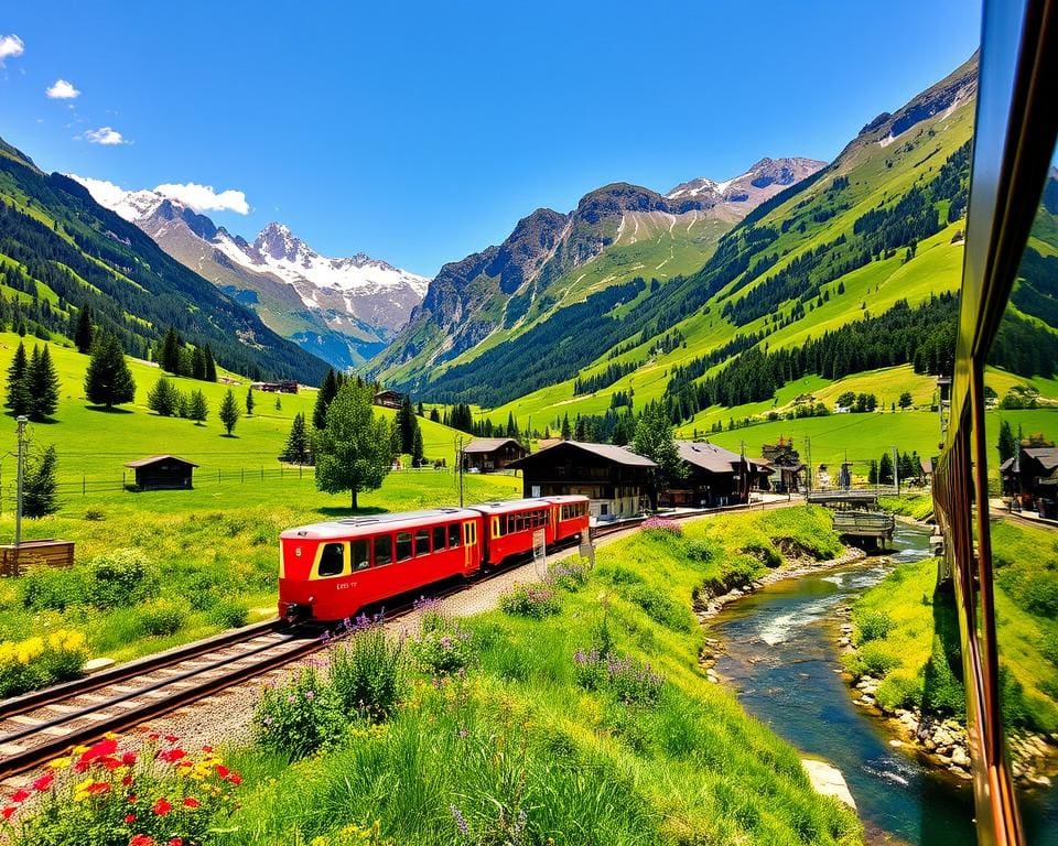 paisagens suíças de comboio