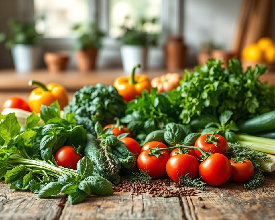 ingredientes frescos e sazonais