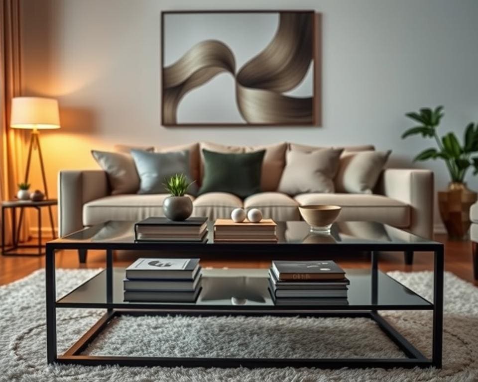 Qual mesa de centro combina com a sala?