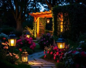 iluminação de jardim