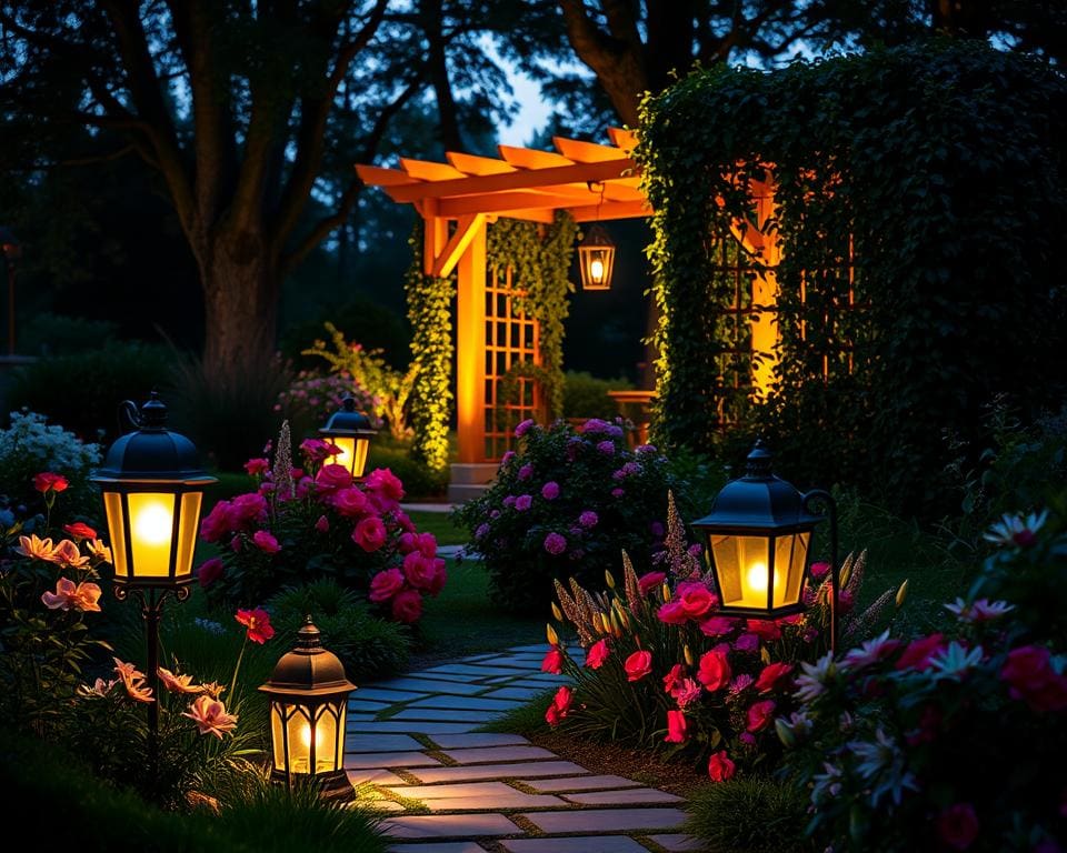 iluminação de jardim