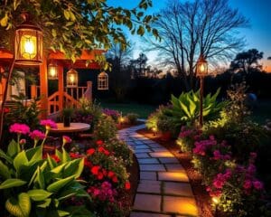 iluminação de jardim