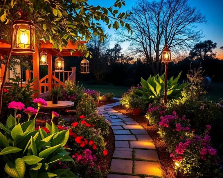 iluminação de jardim
